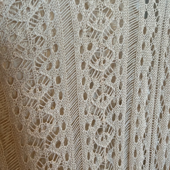 Cream Crochet Tunic Top 100% Cotton - Picture 7 of 7